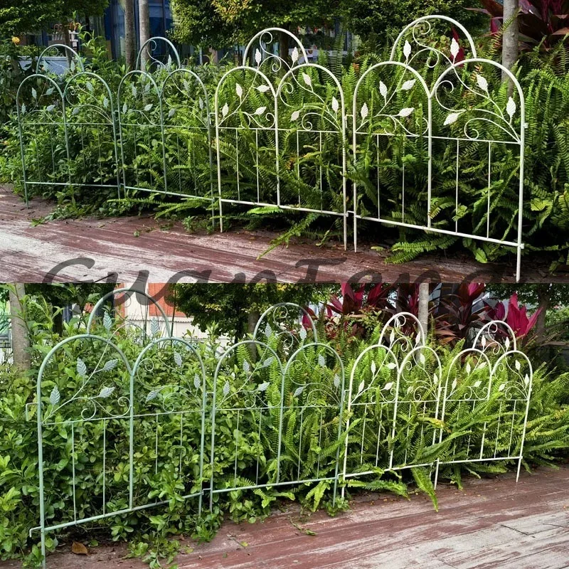 Outdoor courtyard flower bed frame pet dog fence wrought iron garden fence board