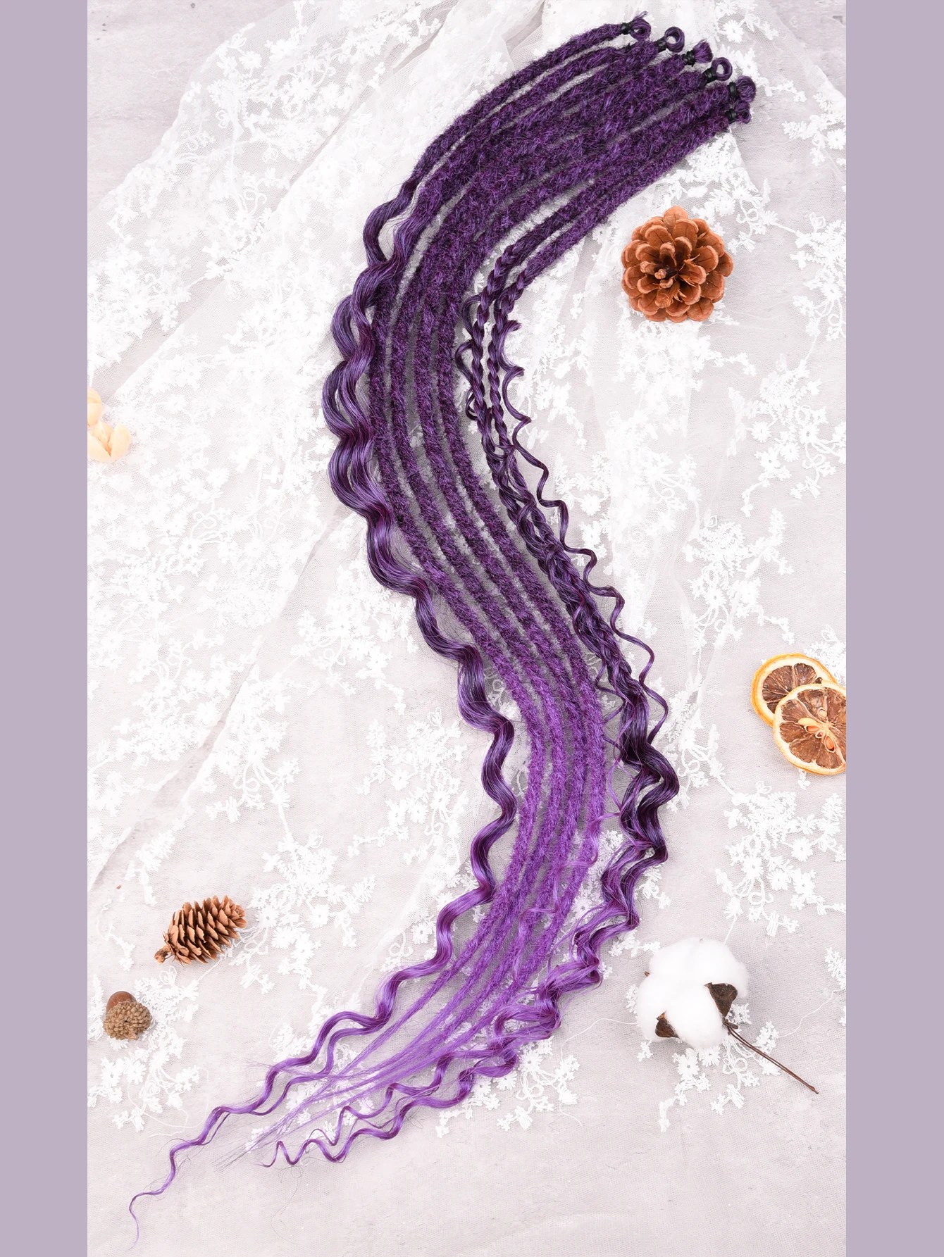 Wavy Dreadlock Extensions 24 Inch, Synthetic