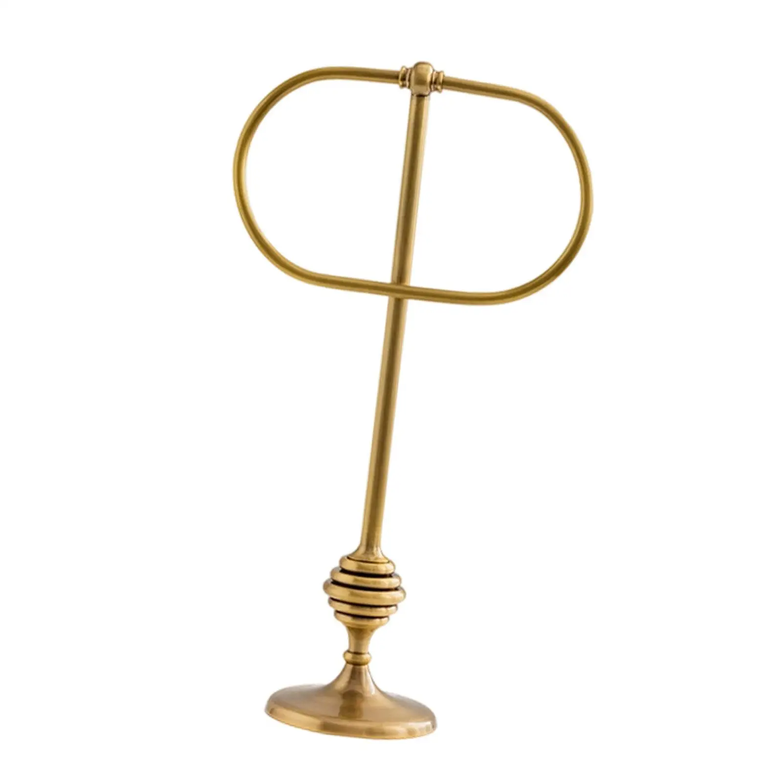 Retro Brass Stand Towel Ring Anti-slip Metal Towel Hanger Elegant Organizer for Kitchen Countertop Cabinet Home
