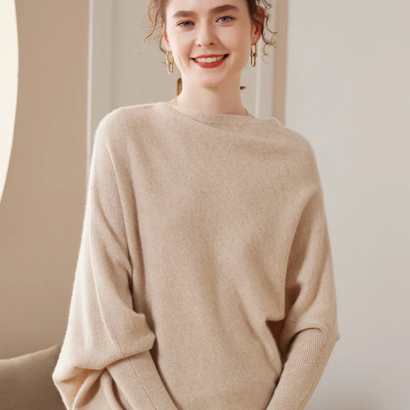 2023 Hot Sale Autumn Winter New 100% Cashmere Sweater Women\'s Fashion Soft Pullovers Female Loose Large Size Knitted Jumper