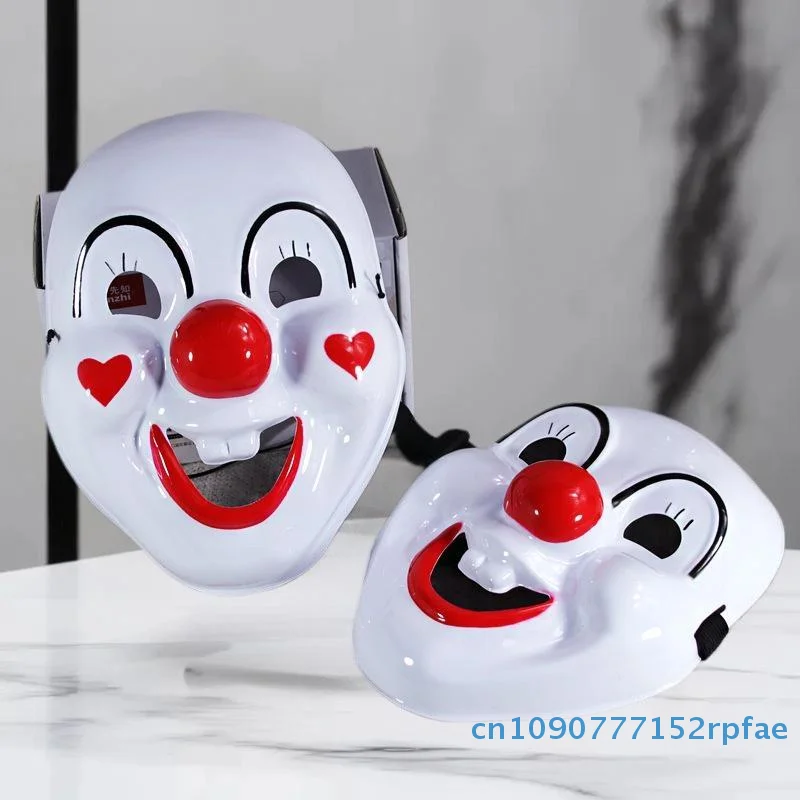 1-teiliges Halloween-Party-Kostüm, Cosplay, Maskerade, lustige glückliche Clown-Maske für Kinder und Erwachsene, leichte Horror-Vintage-Kunststoffmasken