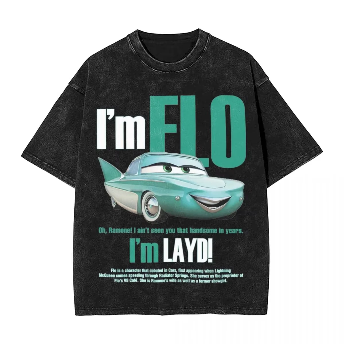 

Cars Flo Washed T Shirt Streetwear Hip Hop Fashion T-Shirt Lightning Mcqueen Tee Shirt for Men Women Cotton Harajuku Summer
