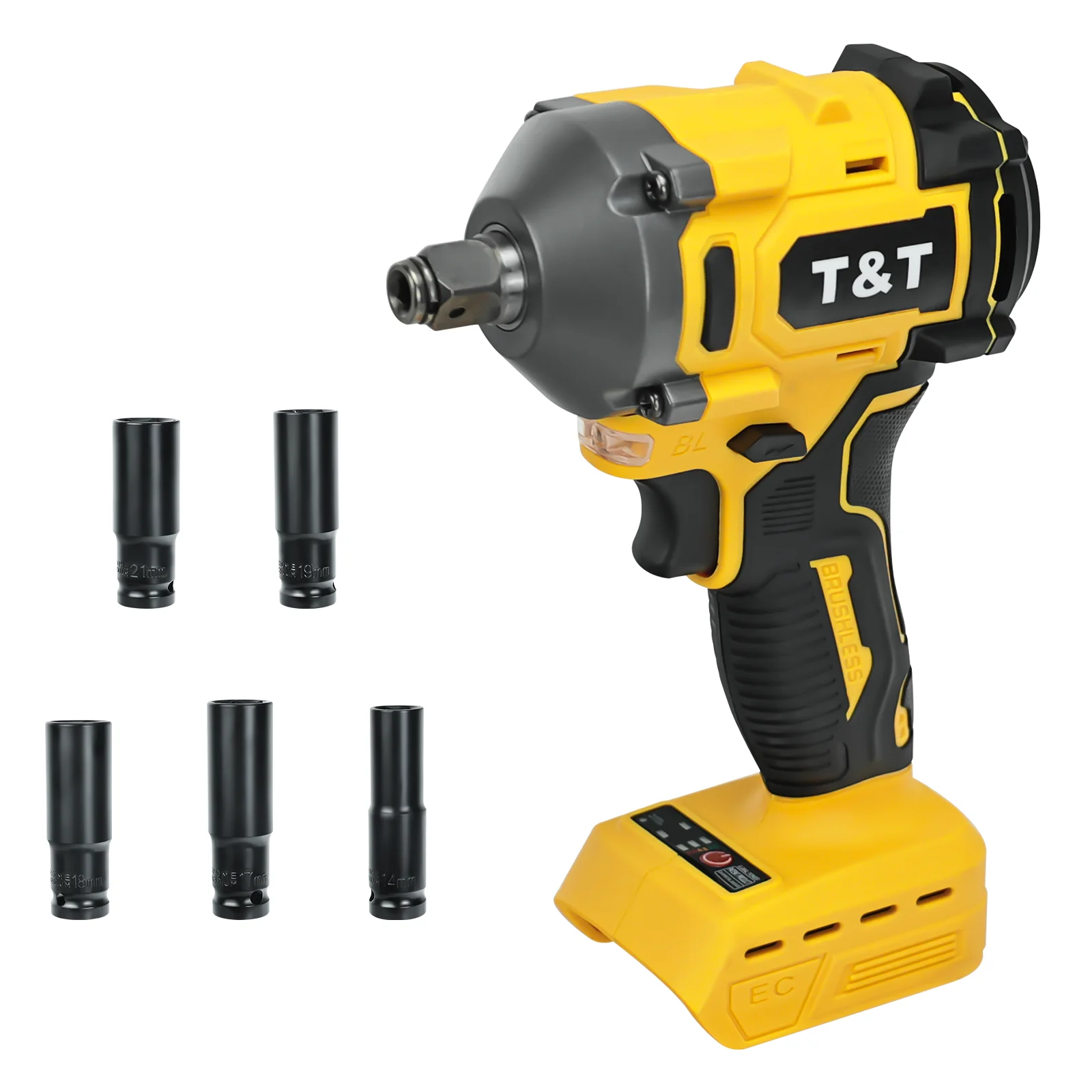 

350N.M Torque Brushless Electric Impact Wrench 1/2 Inch Cordless Electric Wrench Screwdriver For Dewalt 20V Battery (No Battery)