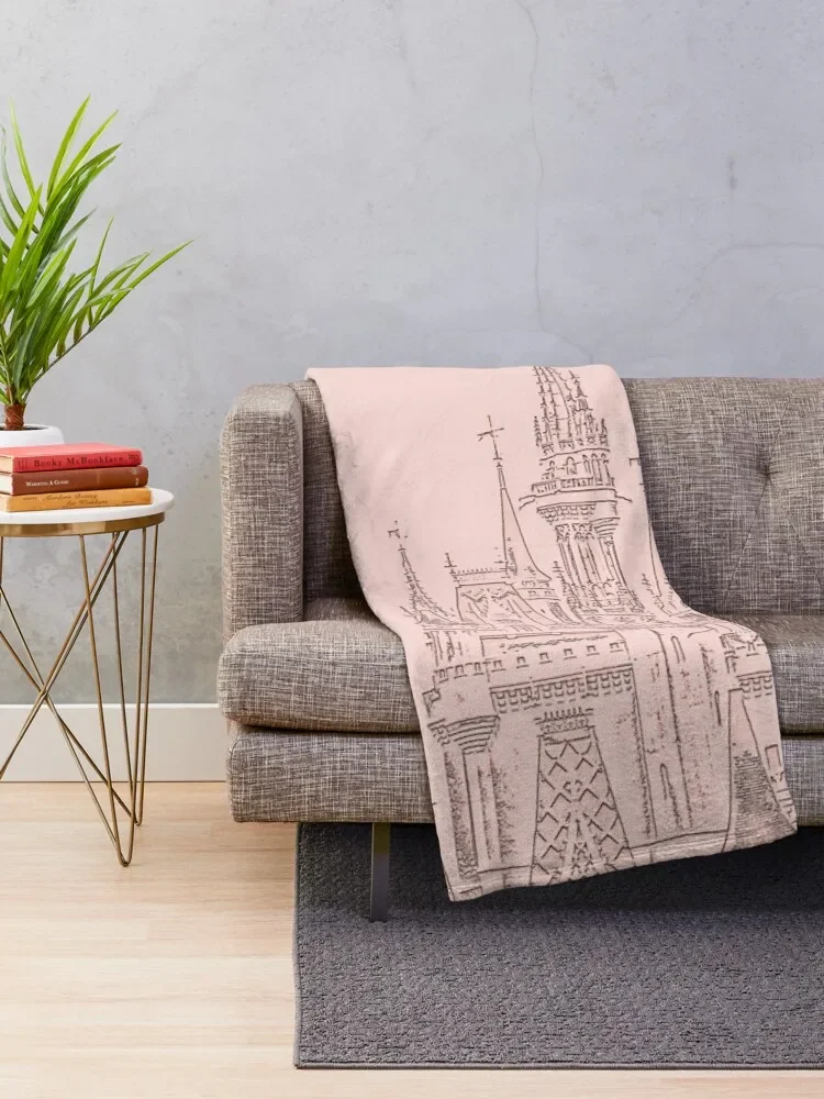 Rose Gold Magic Castle Carving Throw Blanket Summer Thin Tourist Blankets Sofas Of Decoration Blankets