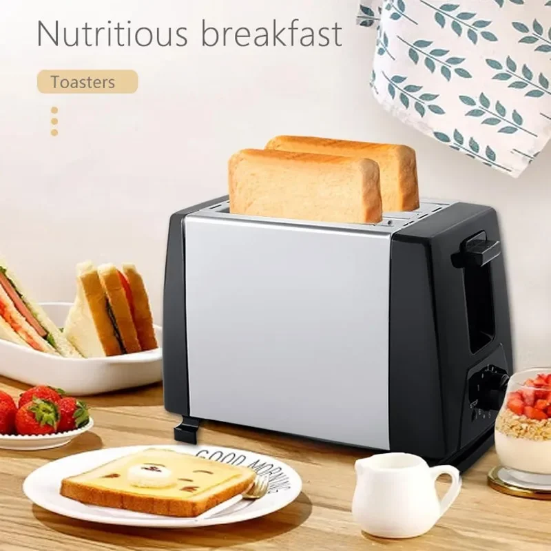 Bread toaster, household breakfast toaster - multifunctional toaster bread heater