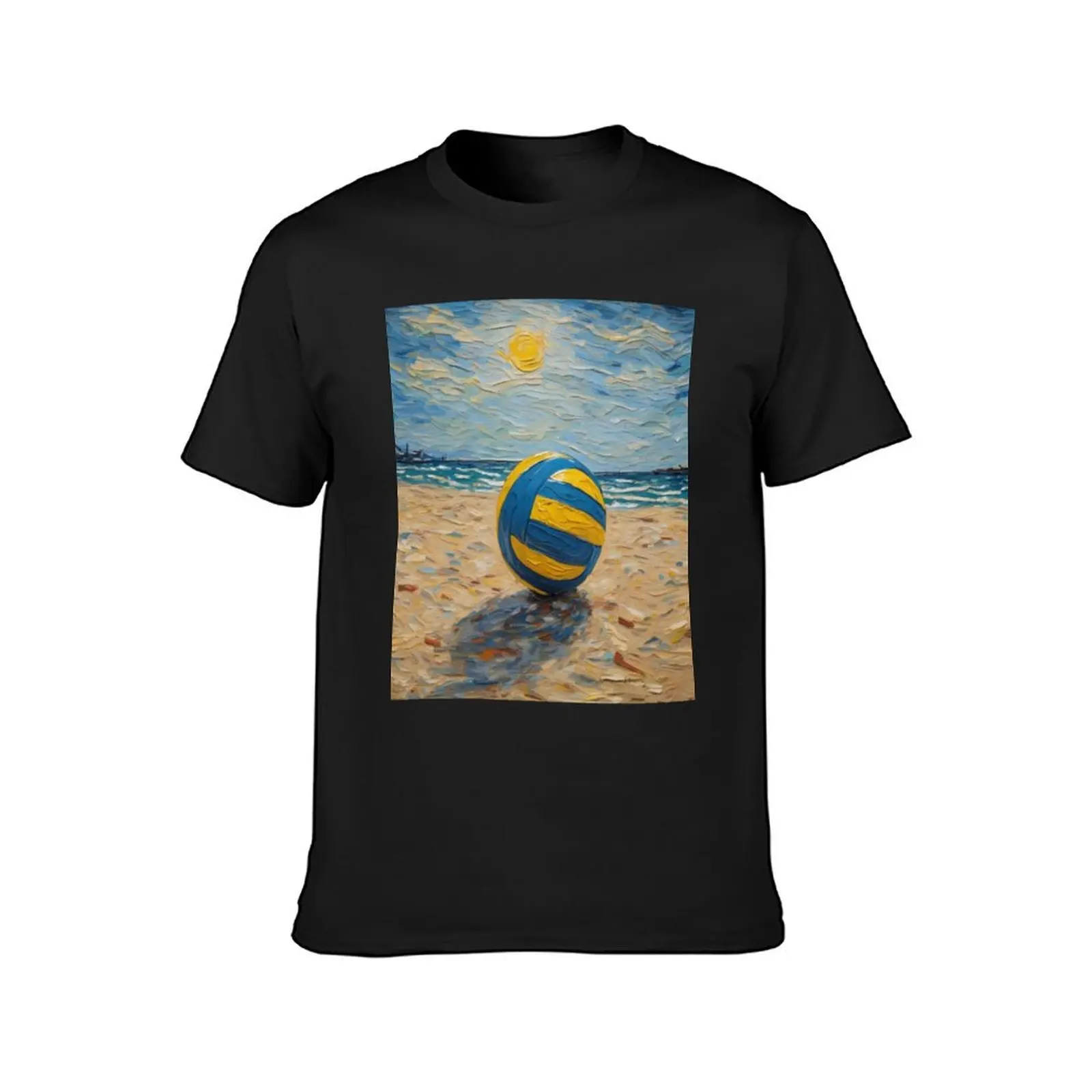 Beach Volleyball Ball on the Sandy Shore T-Shirt plain vintage mens tall t shirts