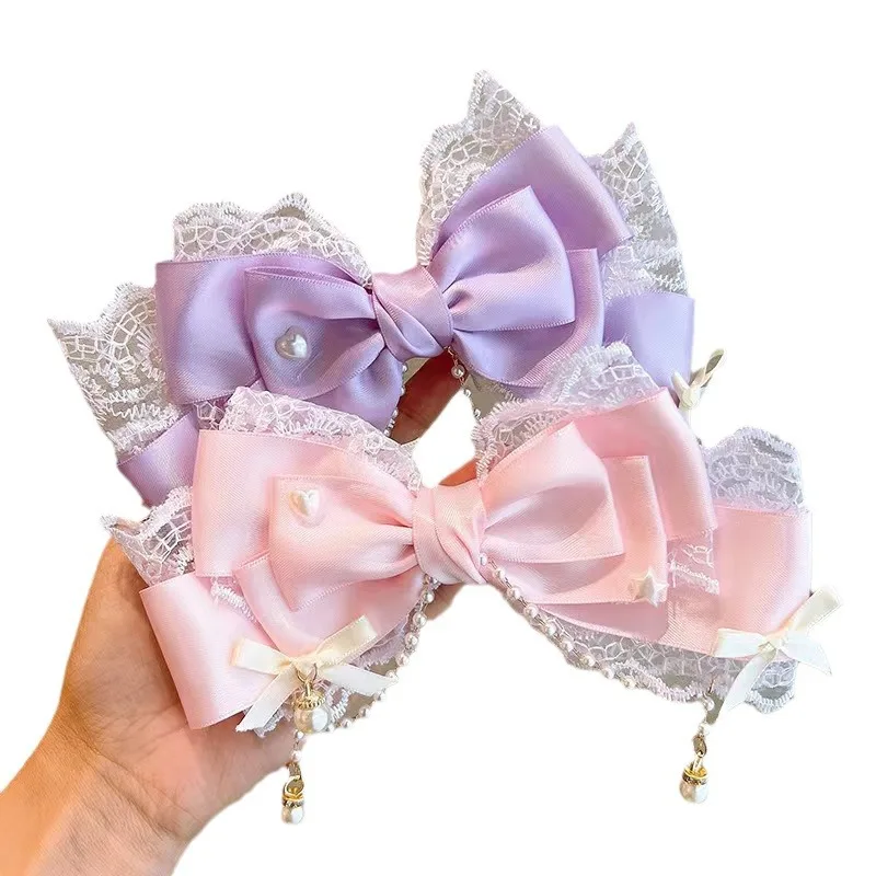 【1pcs】lolita hair clips 2024 children\'s hair accessories y2k aesthetic hair clips bow barrette Cute things Hairpins for girls