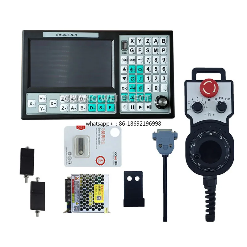 SMC5-5-N-N CNC Offline Controller 5 Axis Group 500KHz Motion Control System 6 Axis Emergency Stop Handwheel
