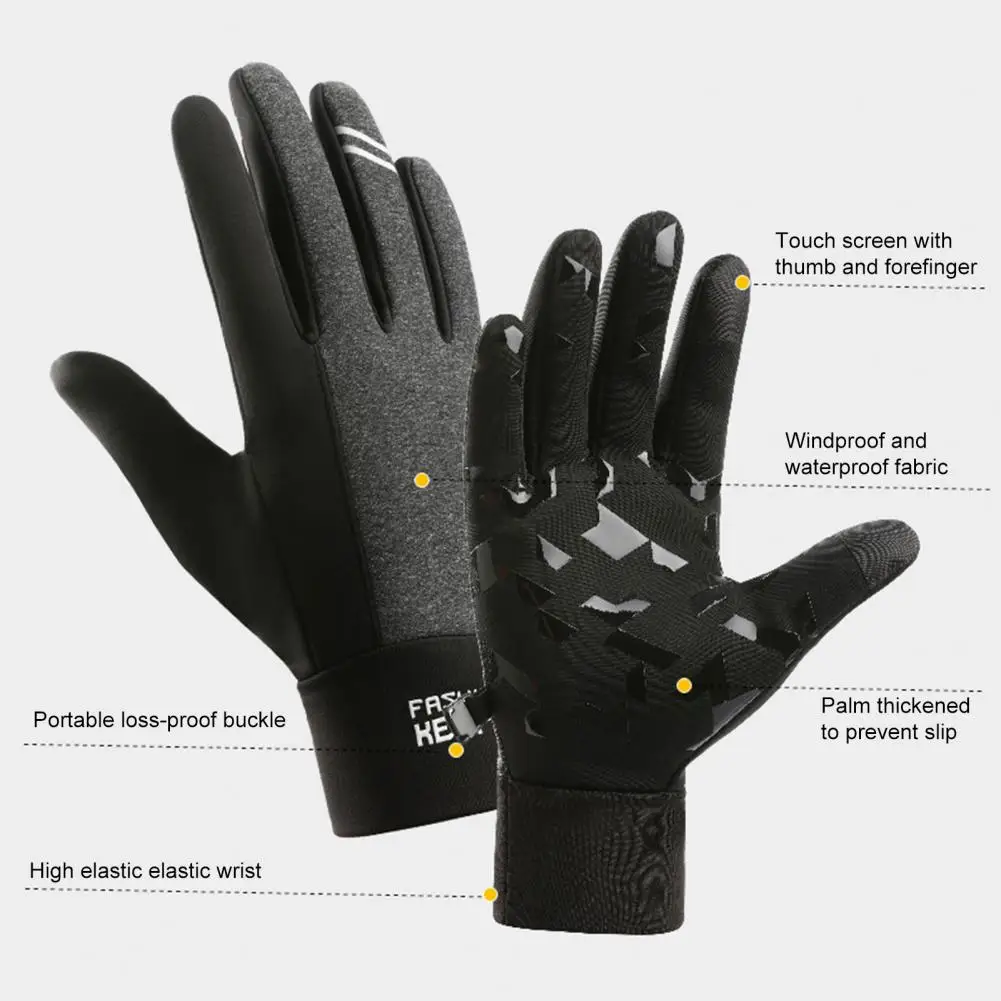 Guantes de ciclismo para acampar, guantes gruesos elegantes, a prueba de viento, para esquí y motocicleta, 1 par