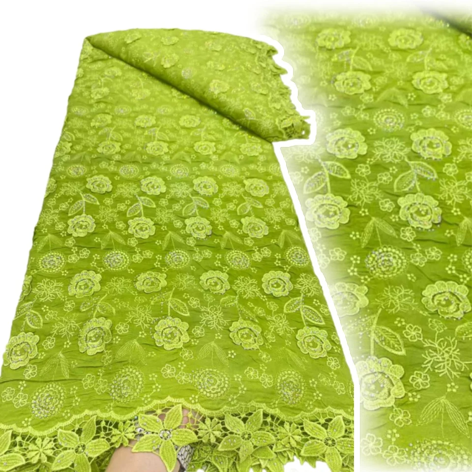 

Green African Mesh Milk Silk Lace Fabric French Austrian Tulle Chiffon Lace Fabric 5 Yards for Bridal Wedding Party Dresses 1254