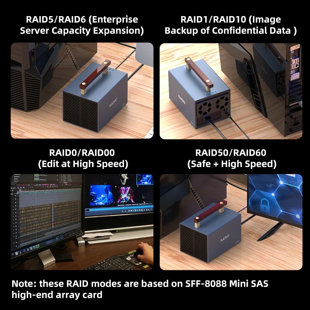 Imagem -02 - Maiwo-mecânica Hard Drive Docking Station Bay Hard Disk Cabinet Matriz Caixa com Raid Alumínio Hdd 35