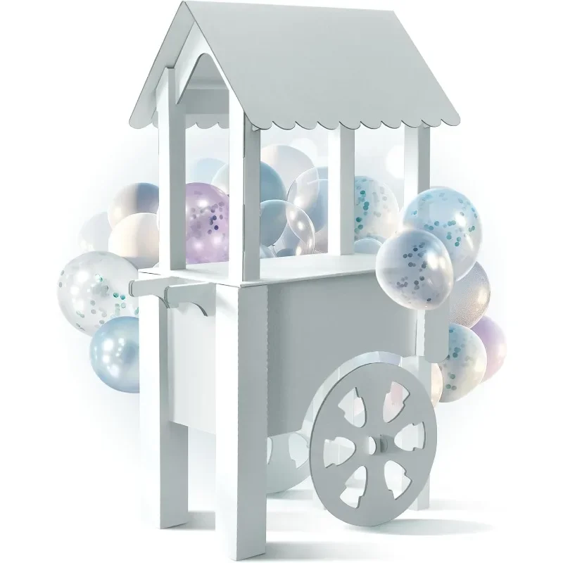 Party Decoration for Birthdays, Weddings, Baby Sh，Cardboard Candy Cart for Parties - Dessert Display on Wheels