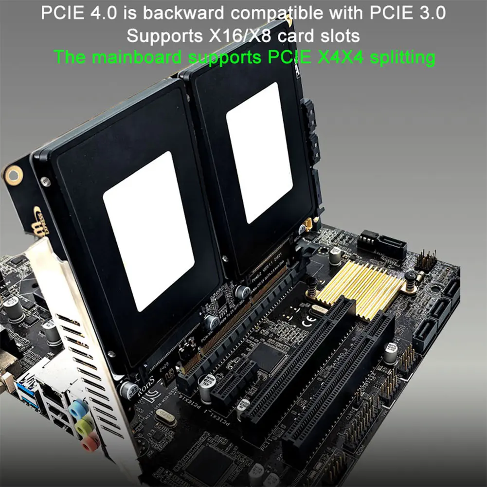 U.2 Dual-Disk Adapter Card with LED Indicator U2 To PCI E Adapter Card U.2 PCIe Adapter Dual U.2 To PCIe 4.0 X8 Adapter