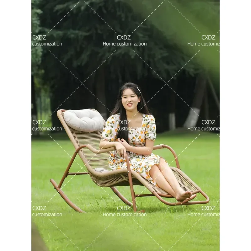 Household Recliner Lazy Sofa Chair for Nap Lunch Break Rocking Chair Outdoor Courtyard Furniture