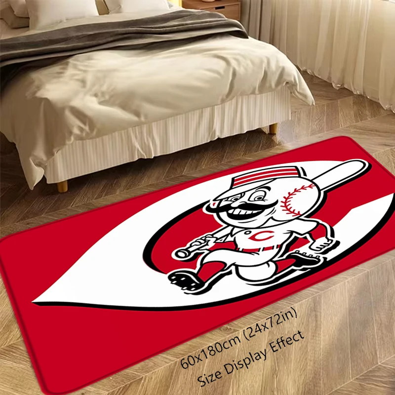 Interior Room Baseball Rugs Foot Carpets Entrance Doormat Bedside Pet Floor Mats Corridor Carpet Anti Slip Cincinnati Reds Home