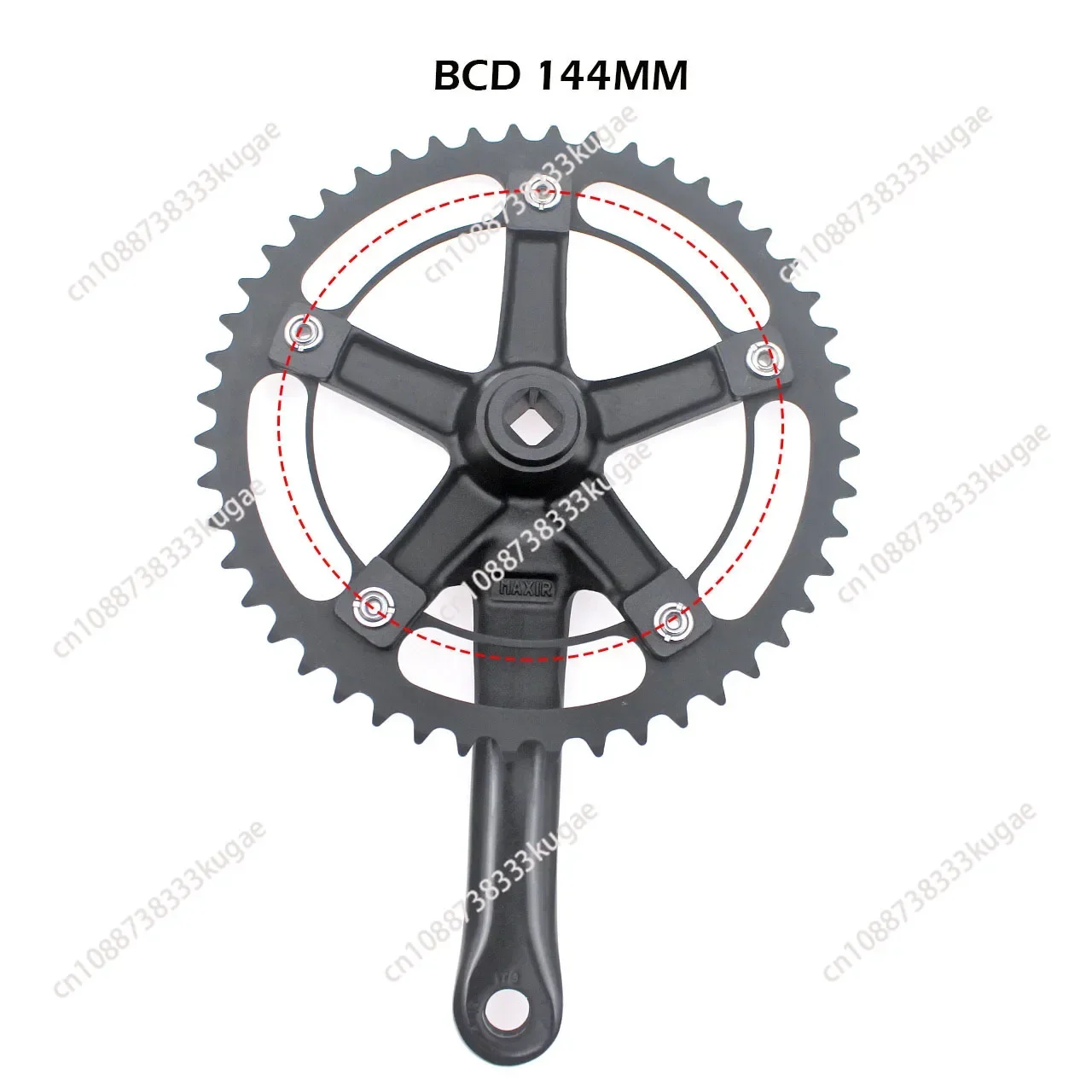 Fixed Gear Crank 48T  BCD144mm Alumniun Alloy Crankset Single Speed Fix Gear Bicycle TRACK BIKE Chainwheel