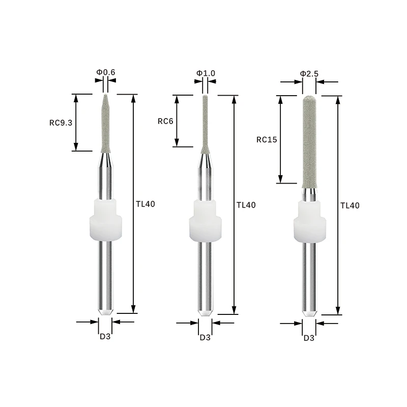 ROLAND Glass Ceramic Milling Burs Lithium Disilicate Milling Burs Dental Lab Material Cutter Cutting Burs