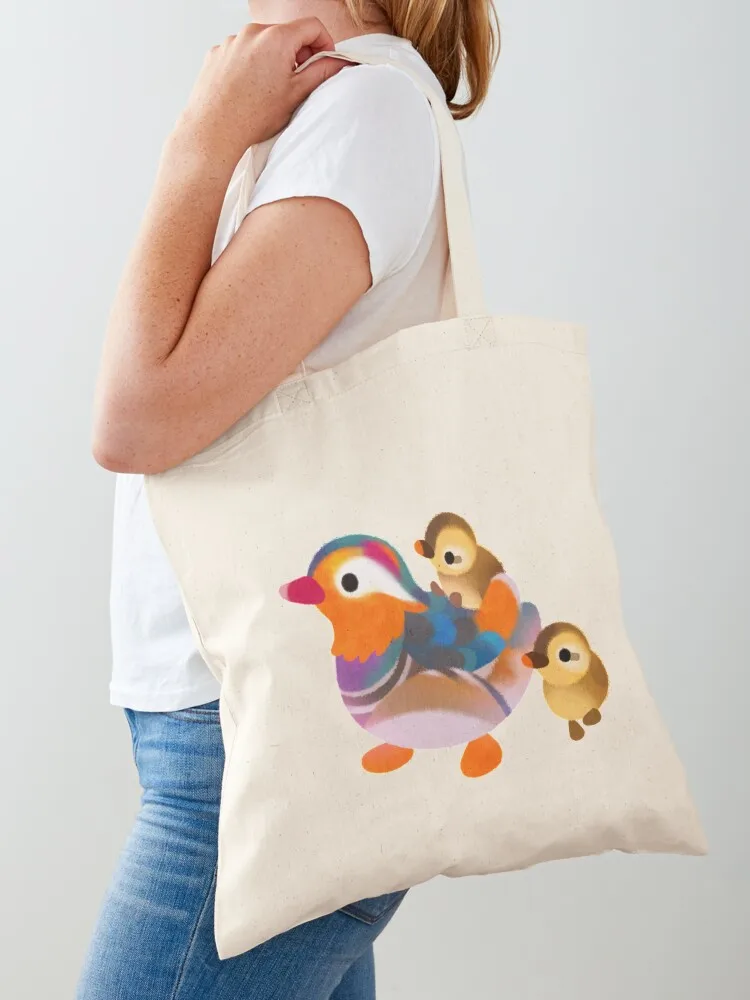 

Duck and Duckling Tote Bag Canvas shoulder bag Canvas foldable reusable bag canvas shopping