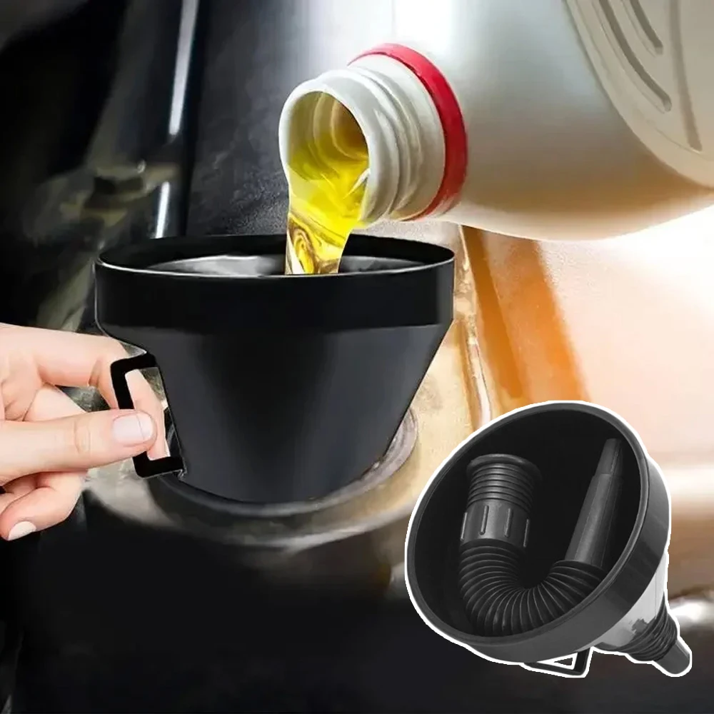 

1pc Car Detachable Long Mouth Funnel Scalable Refueling Funnel With Filter Engine Gasoline Oil Funnel Motorcycle Accessories