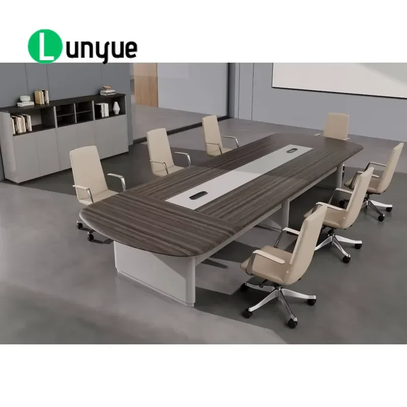 Modern Wooden Rectangular Conference Table Modular Legs Durable Eco Friendly Commercial Office Meeting Room Furniture