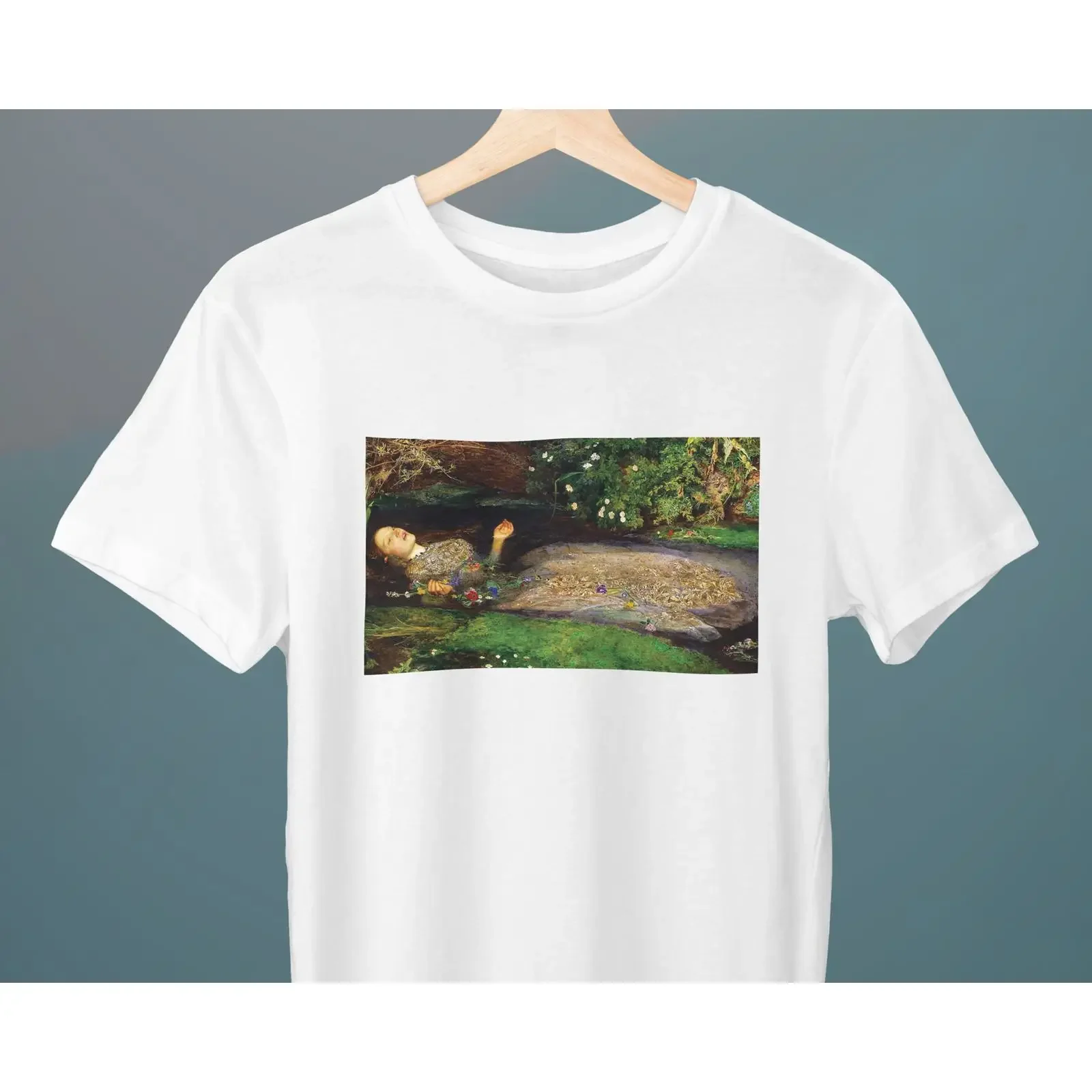 John Everett Millais Ophelia Painting T Shirt Shakespeare Hamlet Art for Lovers Him Her vintage Washed streetwear Slightly