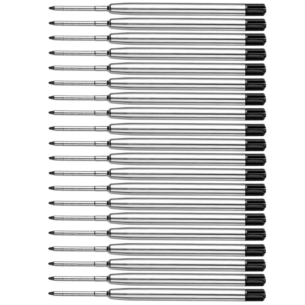 

20 шт., 1 мм, сменные стержни для гелевых ручек с металлическим наконечником, студенческие канцелярские принадлежности, офисные принадлежности для рукоделия, рисования, скрапбукинга (черный)