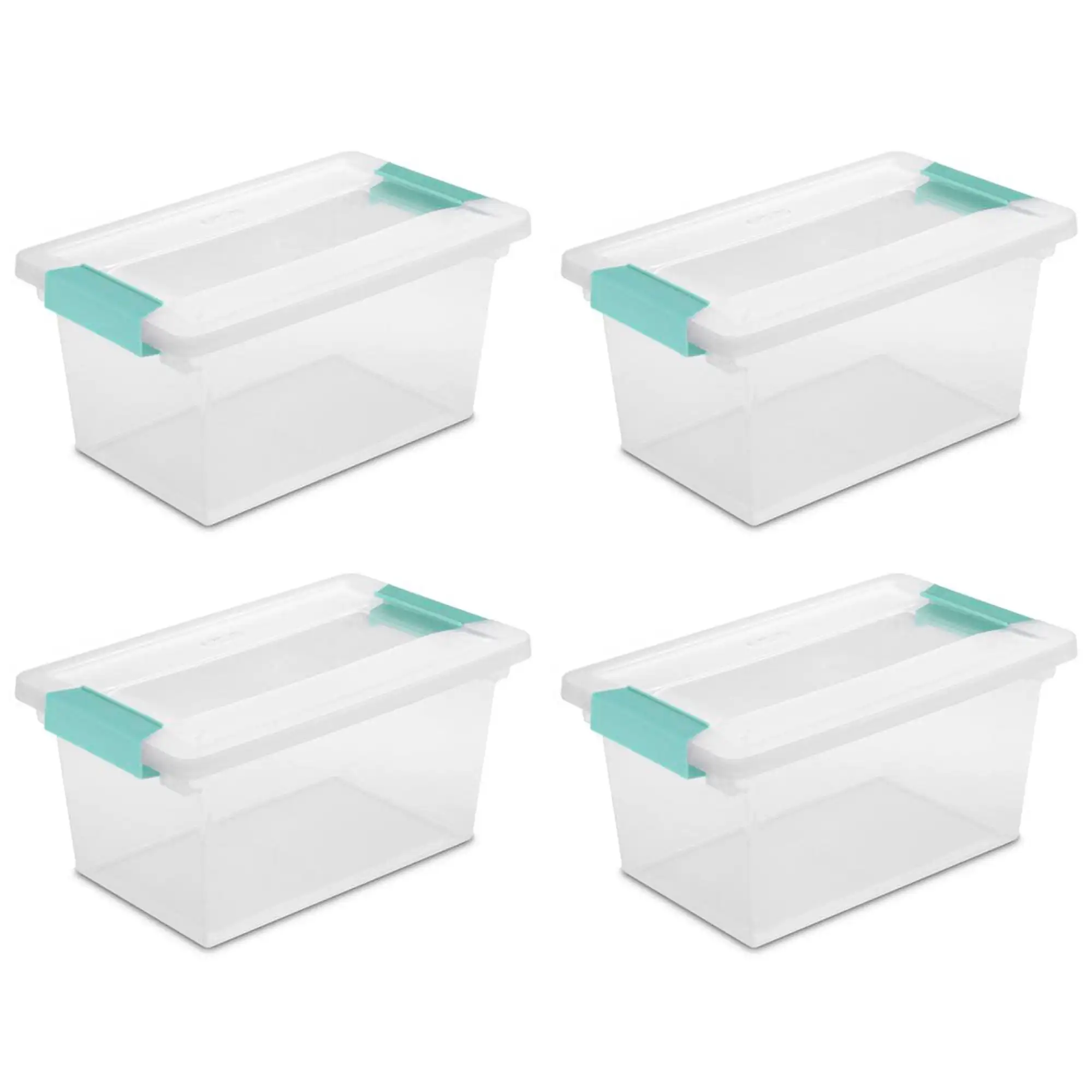 

Plastic Medium Clip Storage Box Container w/ Latching Lid, 8 Pack