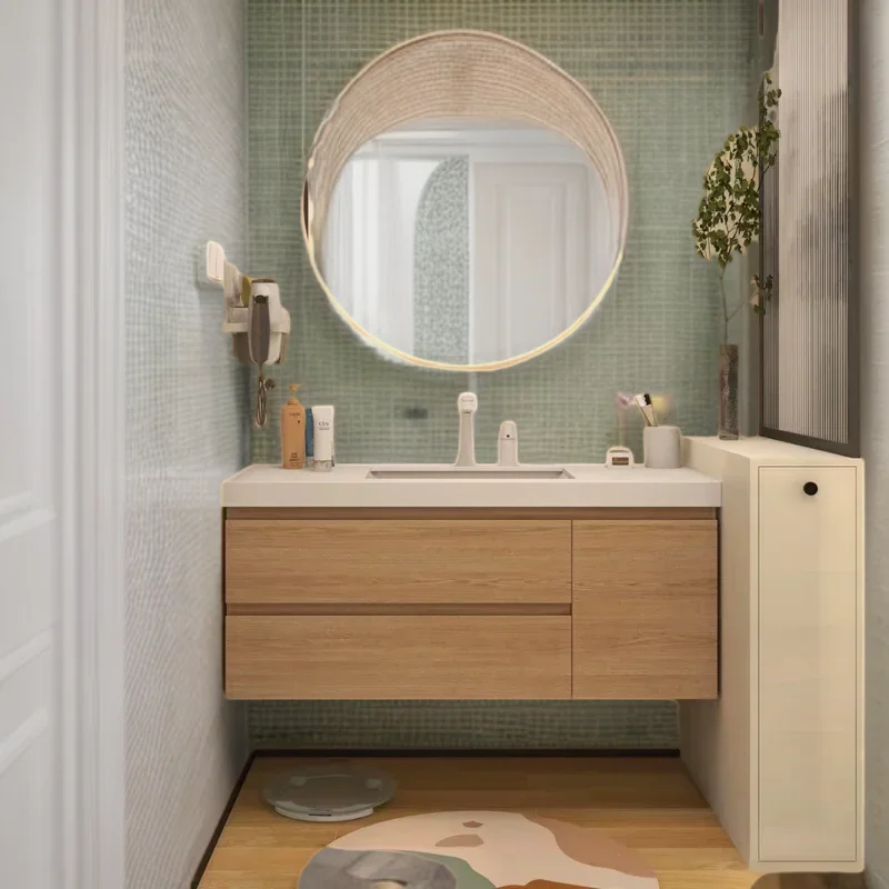 Bathroom Cabinet Storage Medicine Washbasin Vanity Floor Narrow Furniture Locker Shelf Luxury Mirrors Kitchen Sink Base Double