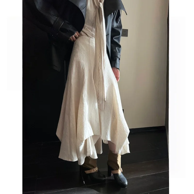 

2026 Spring New Casual Fashion Versatile Drape Irregular Stacked Skirt