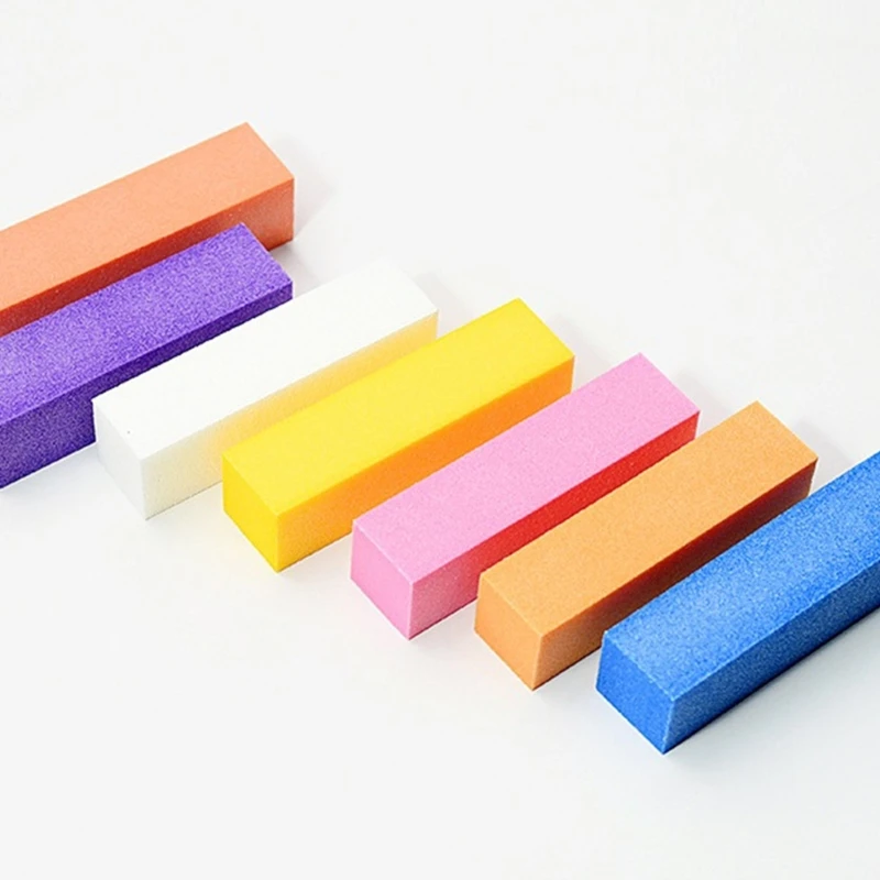 5asd White . Unguis File 4 Different Grains Tall Flexible Block Transportable Candy Colored Manicuring Essential