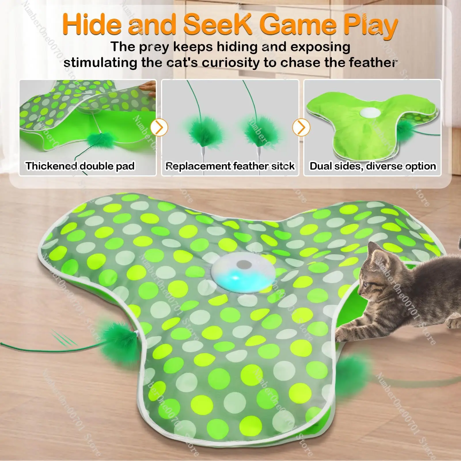 New Cat Hiding & Hunting Toy, Interactive Teaser Cover for Kitty Play Alone & Boredom Relief