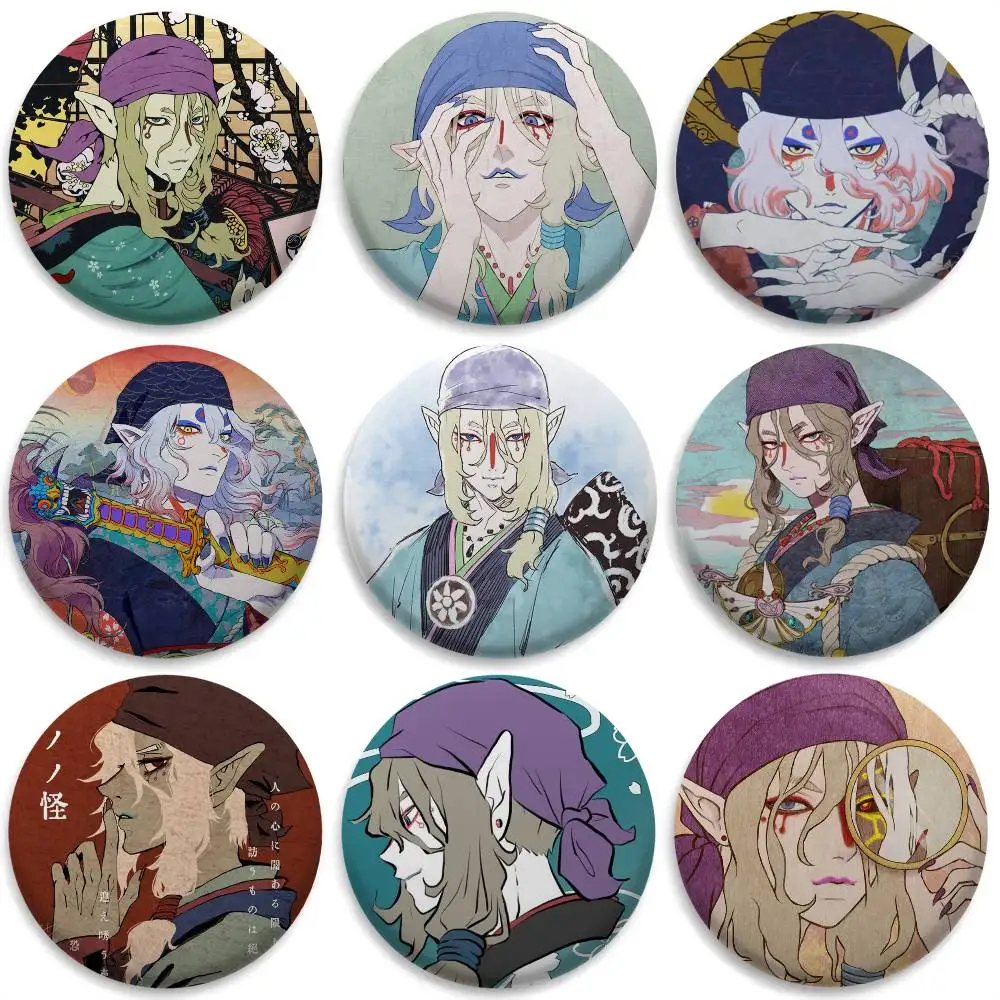 

Anime Mononoke Suspense Badges Round Exquisite Badge Brooches Creative Pins For Clothes Hat Backpack Gift Accessories