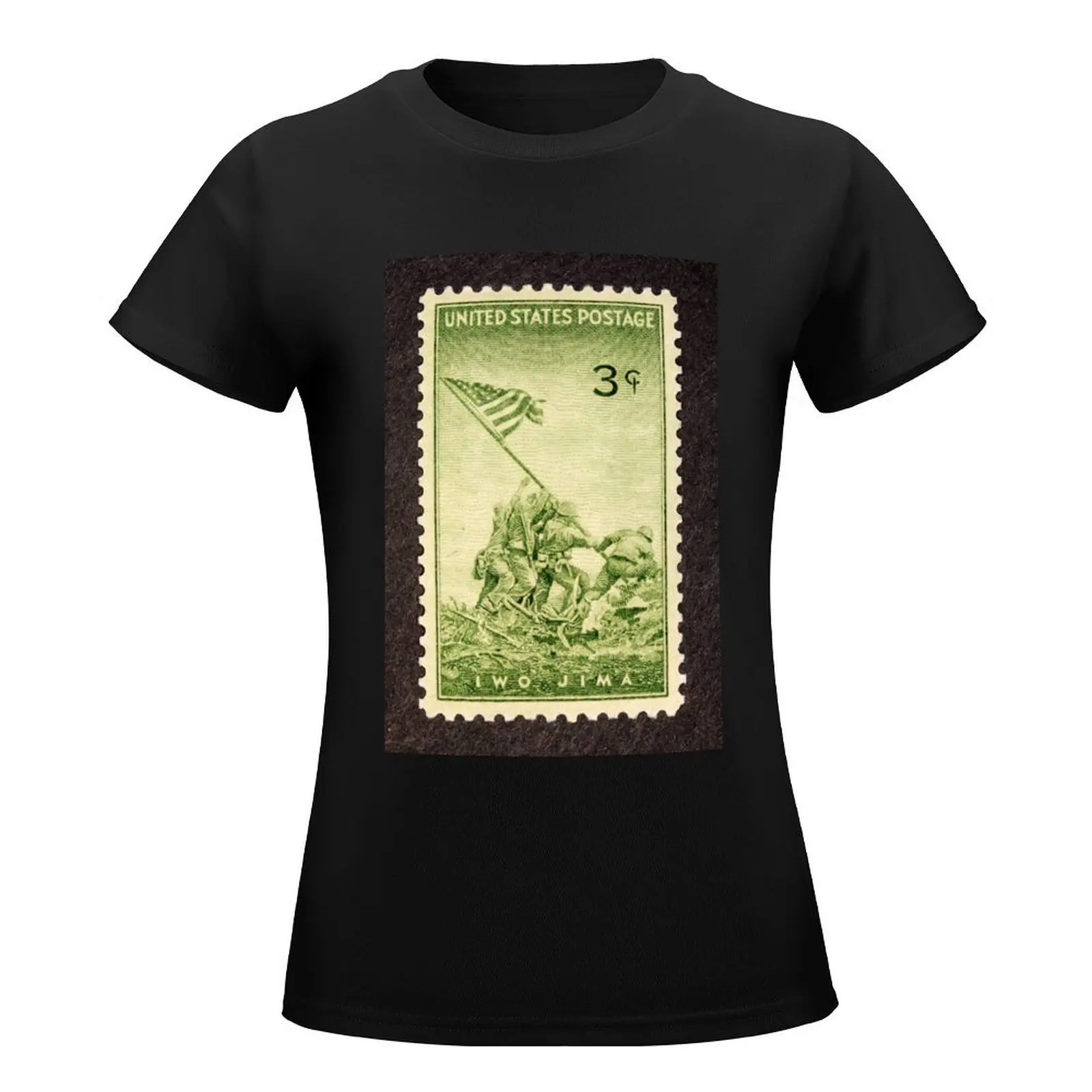 1945 3c Iwo Jima Postage Stamp T-Shirt graphics animal prinfor Aesthetic clothing Blouse workout shirts for Women loose fit