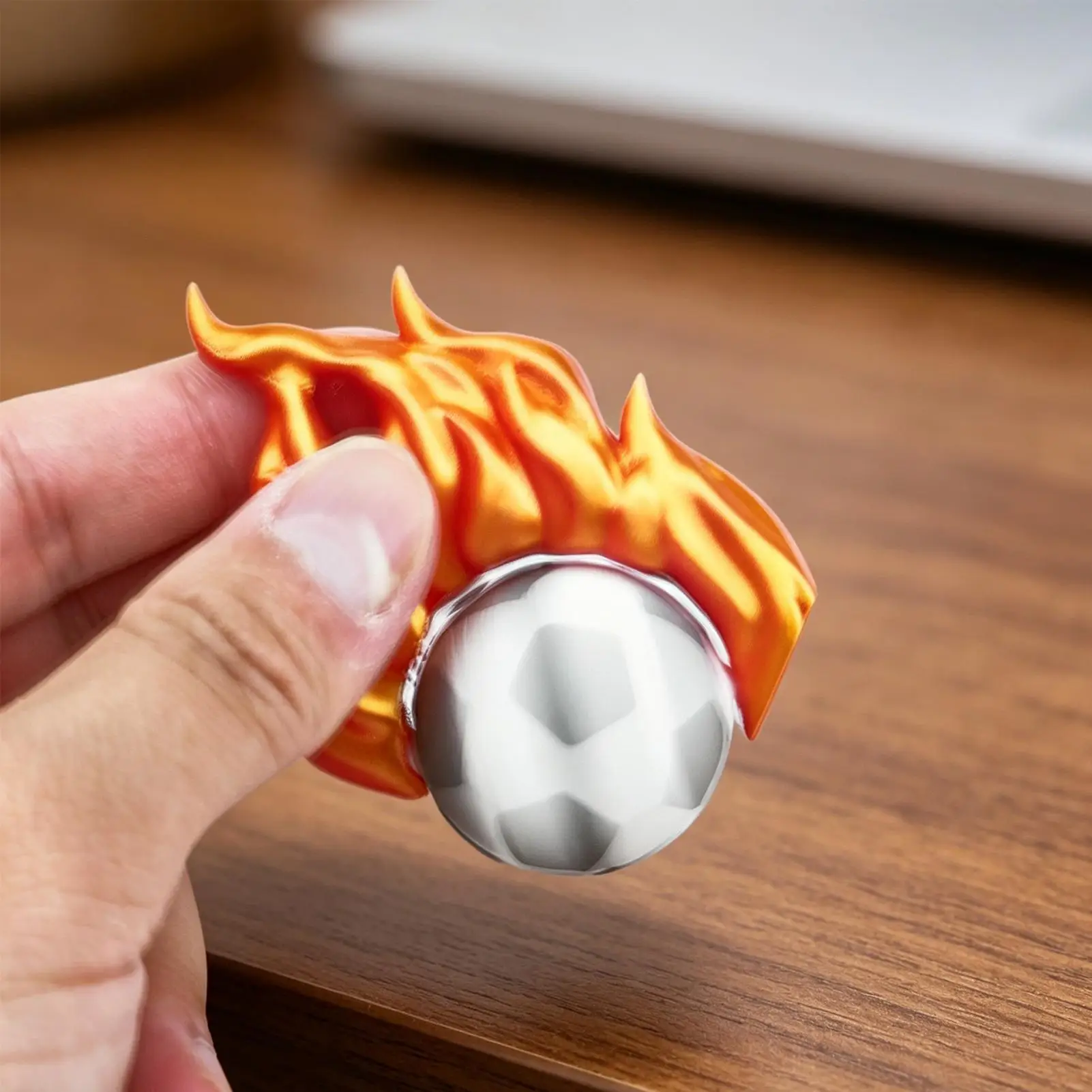 Flame Soccer Decompressions Toy Mini Sports Balls Soccer Toy Rotating Flame Soccer Creative Fingertip Play Ornament