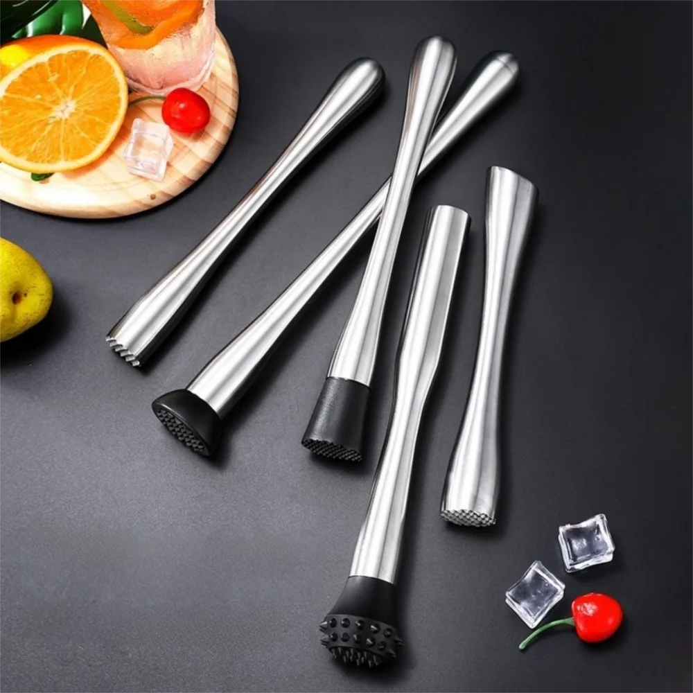 New Stainless Steel Cocktail Muddler Multifunctional Crushing Lemon Muddle Pestle Mixing Professional Crushed Ice Hammer Bar Use