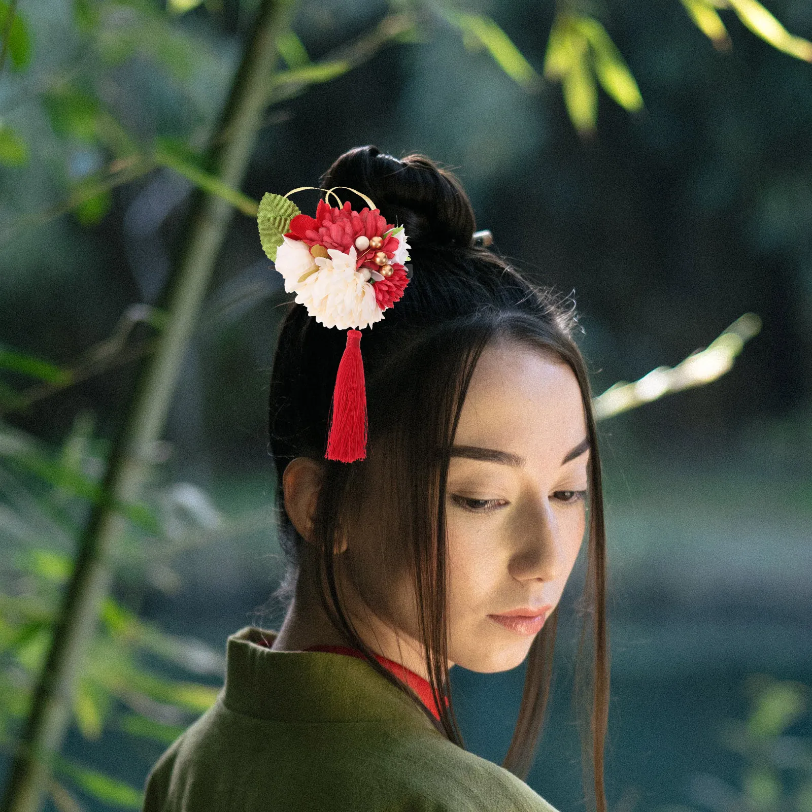 

Japanese Flower Clip Fabric Flower Barrette Barrette For Wedding Party Cosplay Photography Prop Hairpin Accessory