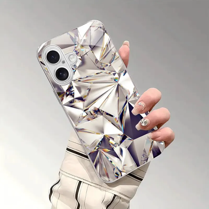 Bling Iridescent Multi‑Facet Diamond Glossy Phone Case for iPhone 18 17promax/16/15/14/13/12ProMax/11/11Pro Anti-drop protection