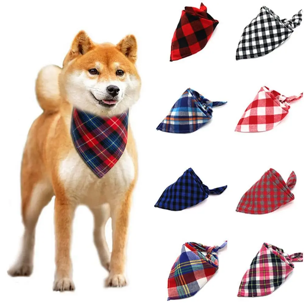 

Scottish Puppy Collar Dog Saliva Towel Grooming Accessories Neckerchief Dog Bandana Triangle Scarf Cat Kerchief Pet Supplies
