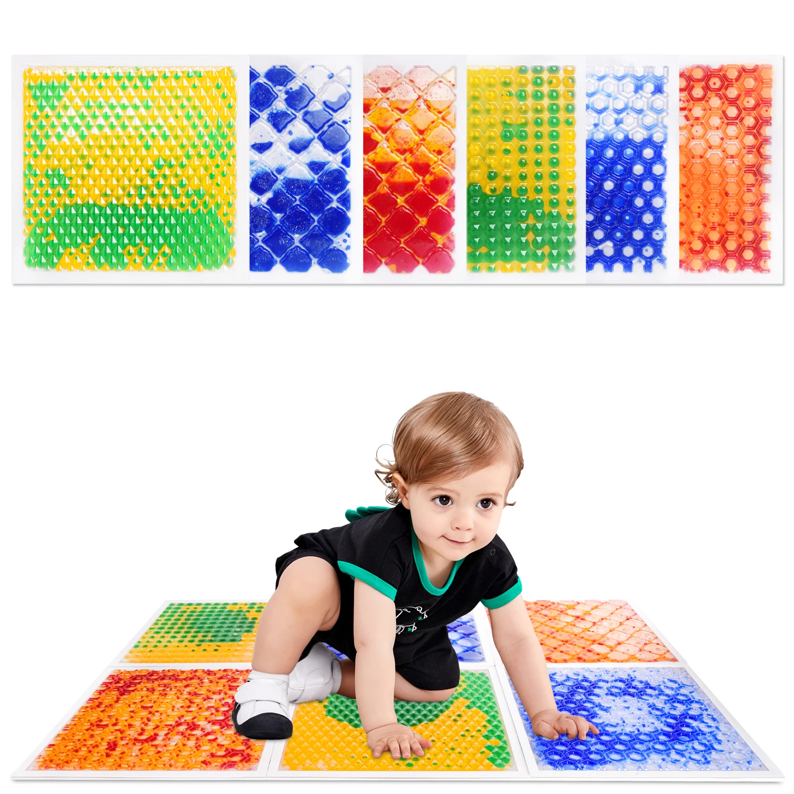 魅力的な遊びエコフレンドリー感覚パッドフロア教室感覚フロアタイル子供用マルチカラー感覚タイル液体感覚マット