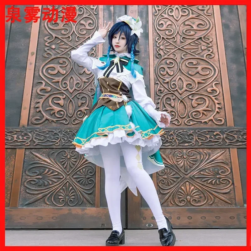 Coslan Genshin Impact Venti Maid Ver. Dress Cosplay Exclusive Authorization Game Costume For Girls Women Christmas Lovely Unifor