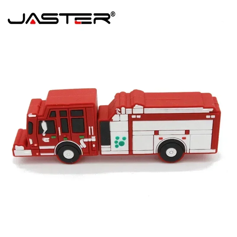 JASTER Cartoon Toy Fire Truck USB Flash Drive Car Toy Usb Flash Drive 8GB 16GB 32GB 64GB 128GB Mini Cartoon Flash Memory Stick