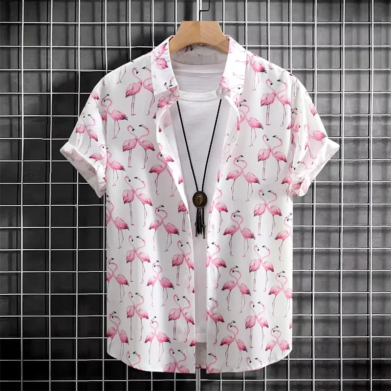 New 3D Printed Dinosaur Shirt Men's Graffiti Graphic Fashion Hawaiian T-shirt Top Summer Outdoor Travel Short-sleeved