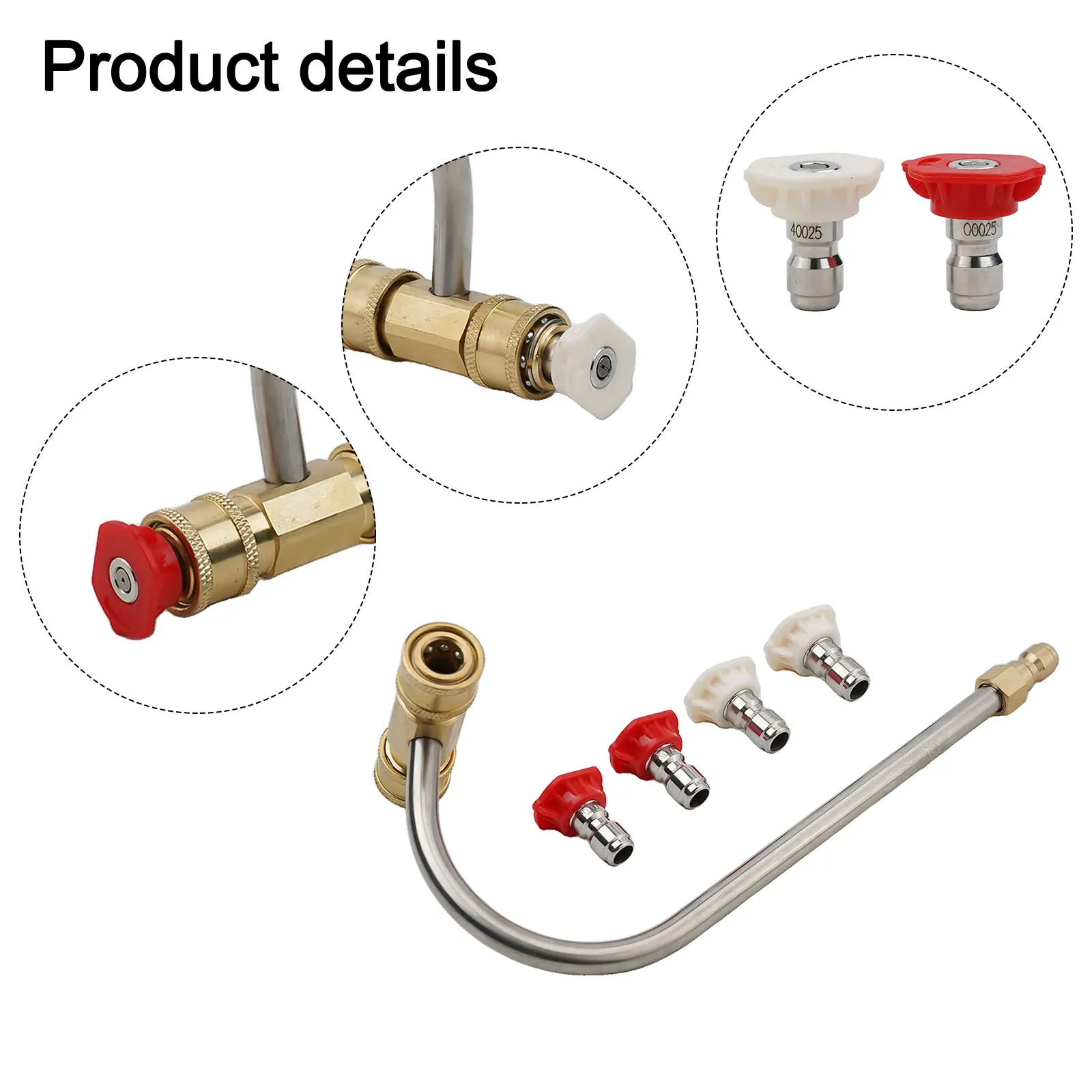 أجزاء فوهة تنظيف مزراب غسالة الضغط عملية للاستخدام. عملي للاستخدام. أطراف بديلة غسالة 1/4 بوصة 20 سم #2