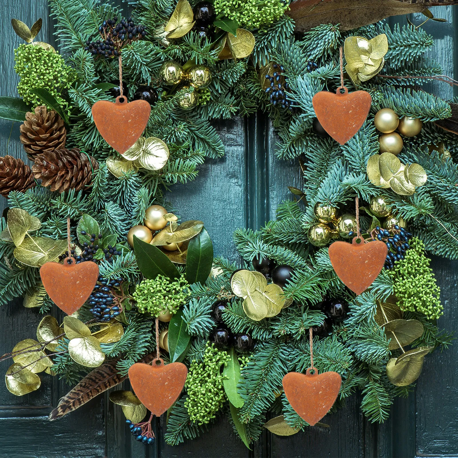 

10 Pcs Heart Decorative Bells Shaped Christmas Holiday Decorations Ornaments for