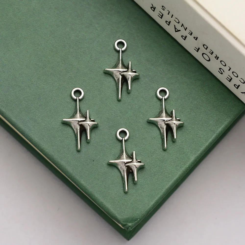 70pcs/lot--10x17mm Antique Silver Plated Morning Star Charms Cute Pendants For Jewelry Making Supplies Diy Necklace Earring Bulk