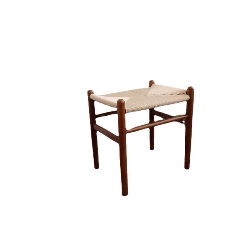 Nordic solid wood benches beech  woven small  new Chinese simple wind for shoe  manufacturers