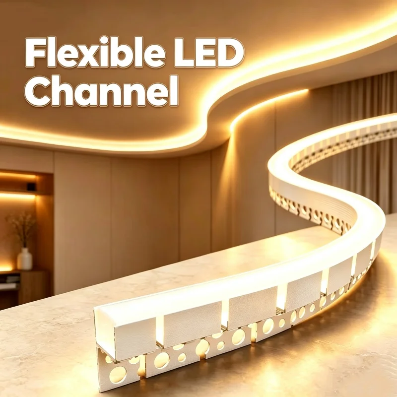 1M/10Pack Arbitrarily Bendable Curved LED Linear Light Recessed LED Aluminium Channel for Ceiling Keel Special Shape Decor Lamp