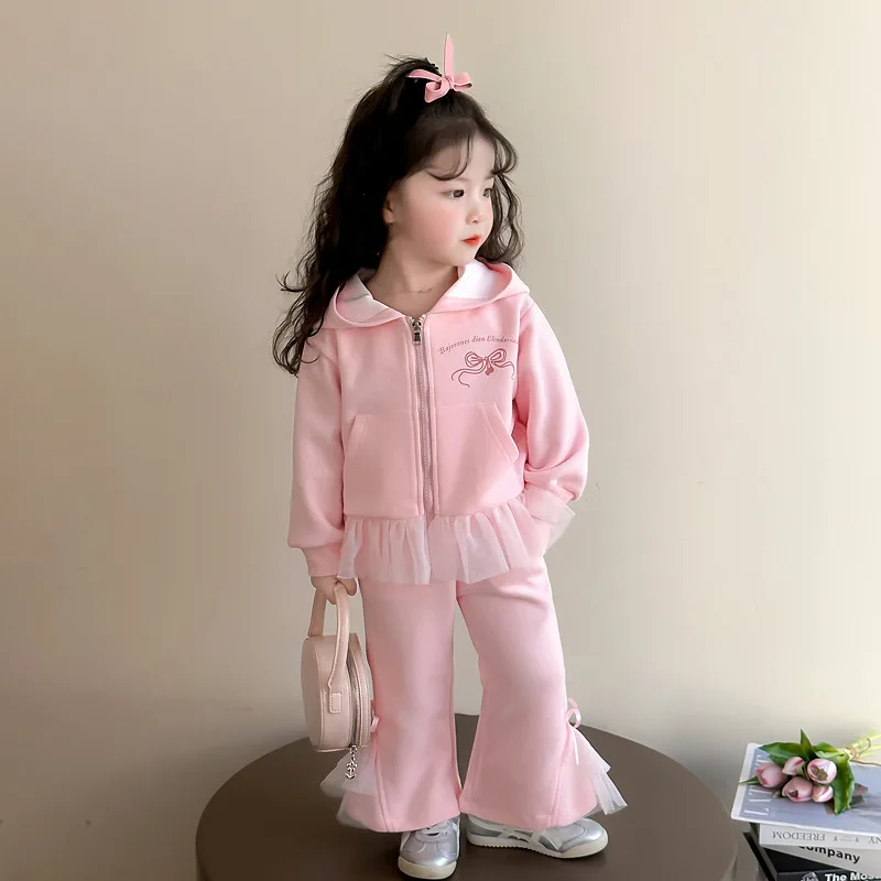 

2025 New Two-Piece Set Spring Autumn Two Piece Set Fahionable Girls Clothing Cotton Blend Fabric Casual Baby Girls Clothing