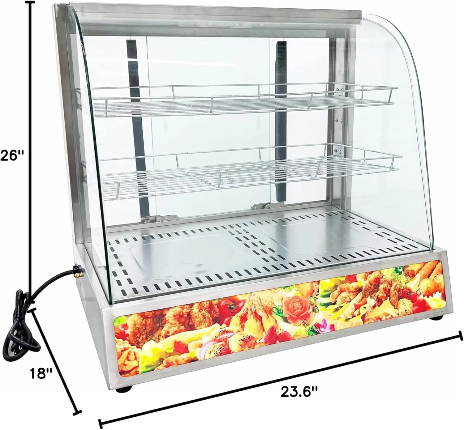 상업용 음식 보온 진열 케이스 3단 500W 전기 피자 보온 진열대 계란타르트 음식 진열 케이스