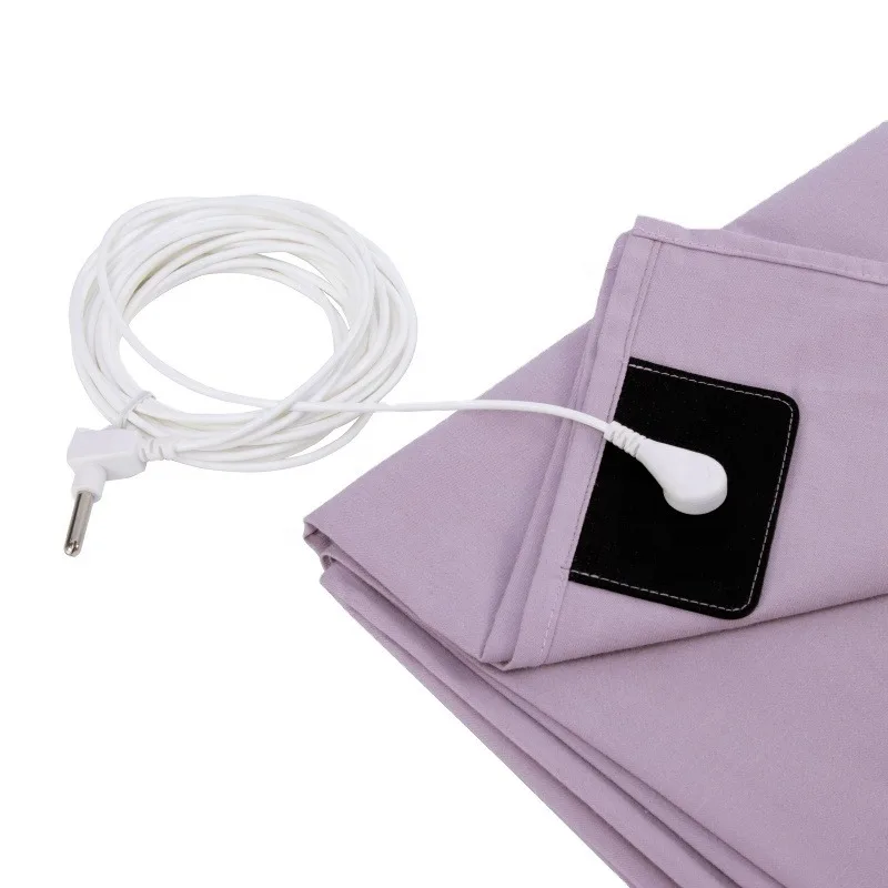 Grounding Sheets with 10% Silver Fiber & Organic Cotton - Conductive with Grounding Cord, Grounding Keep Good Sleep, Health